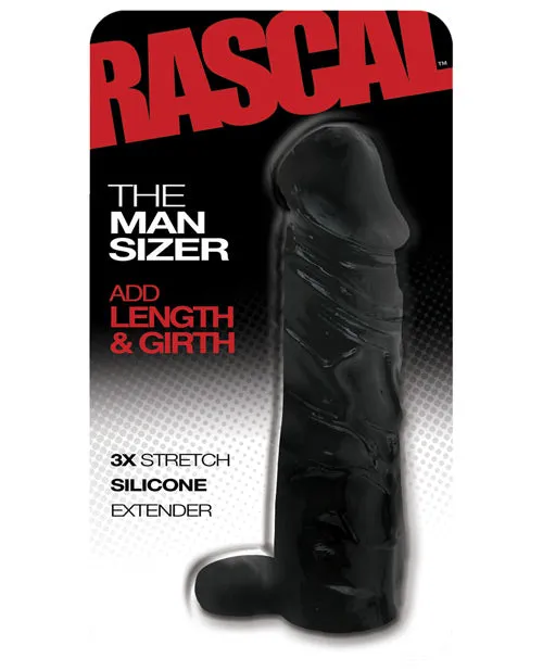 Anal The Man Sizer 3X Stretch Silicone Extender Black Boneyard