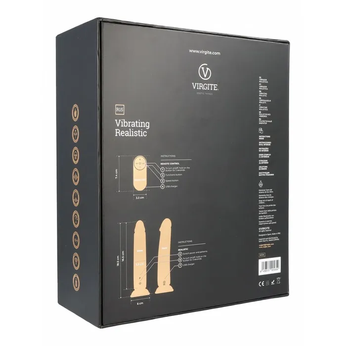 Dildos | Virgite Dildo Realistico Virgite R15 Nero 16,5 cm