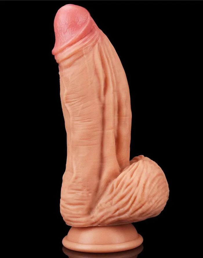 Lovetoy - Realistische XXL Dildo Met Balzak En Zuignap 24.5 cm - Lichte Huidskleur | Lovetoy Dildos