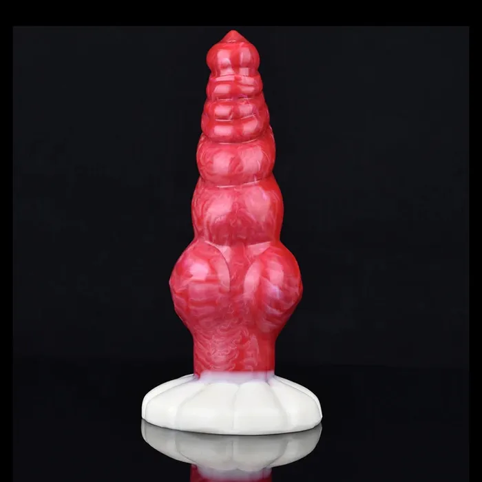 905Inch MultiKnot Pointed Glans Silicone Dog Dildo Lovetoyshub Dildos