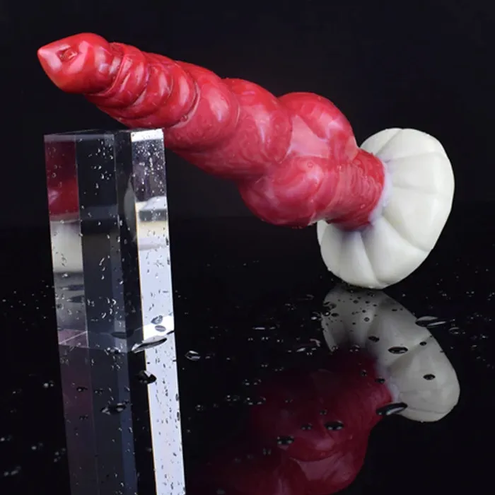 9.05Inch Multi-Knot Pointed Glans Silicone Dog Dildo | Lovetoyshub Dildos