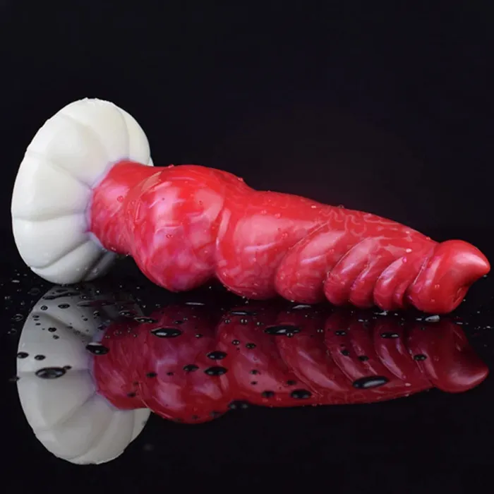 9.05Inch Multi-Knot Pointed Glans Silicone Dog Dildo | Lovetoyshub Dildos