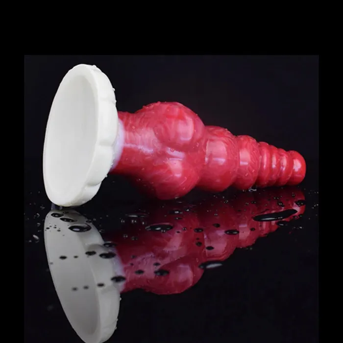 9.05Inch Multi-Knot Pointed Glans Silicone Dog Dildo | Lovetoyshub Dildos