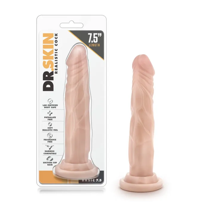 Blush Novelties Dildos Dr Skin Realistic Cock Basic 75 Beige