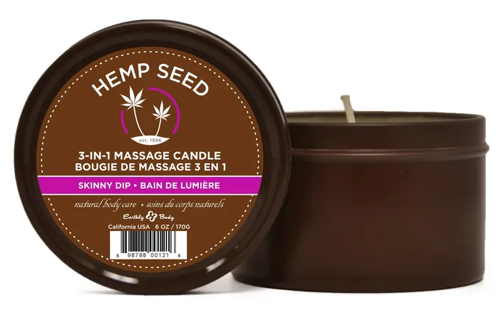 Couples Sale Hemp Seed 3in1 Massage Candle Skinny Dip 6 Oz