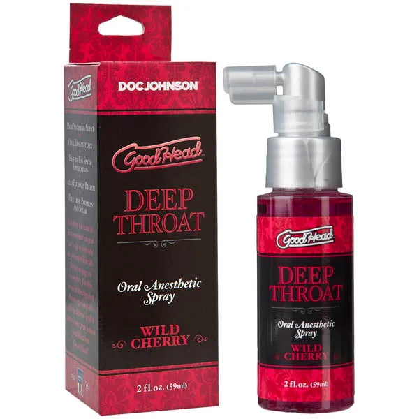 Doc Johnson Male Sex Toys GoodHead Deep Throat Spray Wild Cherry Flavoured Deep Throat Spray 59 ml Bottle