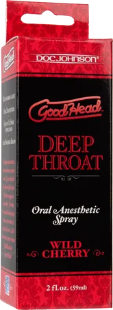 Doc Johnson Male Sex Toys | GoodHead Deep Throat Spray - Wild Cherry Flavoured Deep Throat Spray - 59 ml Bottle