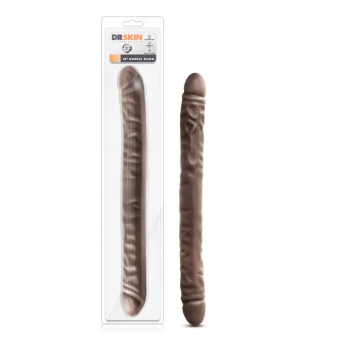 Dr. Skin - 18 Inch Double Dildo - Chocolate | Blush Novelties Dildos