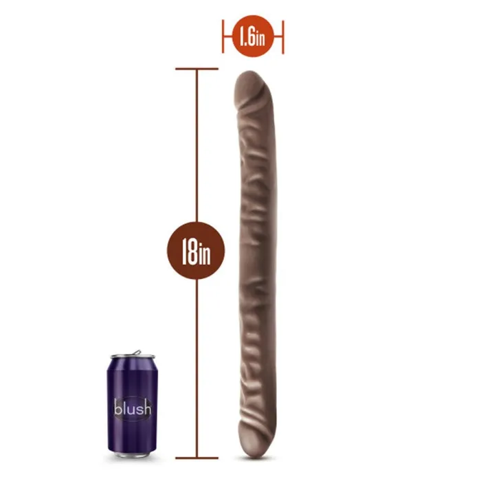 Dr. Skin - 18 Inch Double Dildo - Chocolate | Blush Novelties Dildos