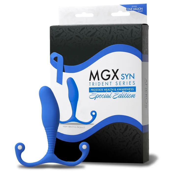 High Island Health-aneros Male Sex Toys | Aneros Mgx Syn Trident Series Special Edition Prostate Stimulator - Blue