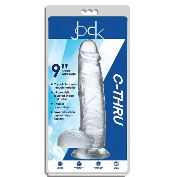 Jock C-Thru 9 Inch Dong With Balls - Clear | Curve Toys Dildos