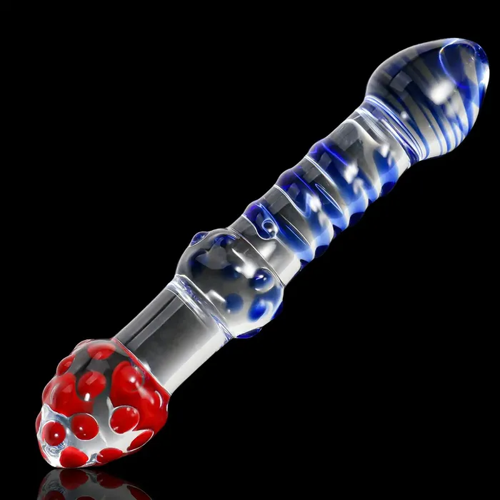 Lovetoyshub Dildos | 7.5-Inch Double-Ended Glass Dildo with Textured Bumps