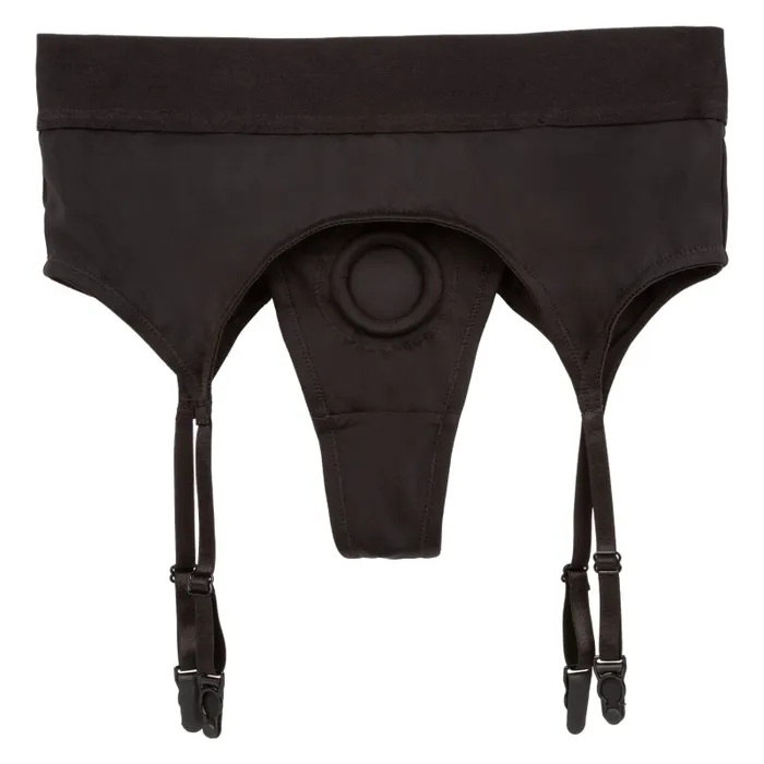 Male Sex Toys | Boundless Thong With Garter - L/xl - Black - Calexotics