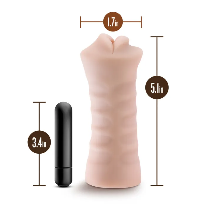 Male Sex Toys | Eden Eden Ultra Soft Beige Realistic Mouth Snug Pocket Pussy Vibrating Masturbator