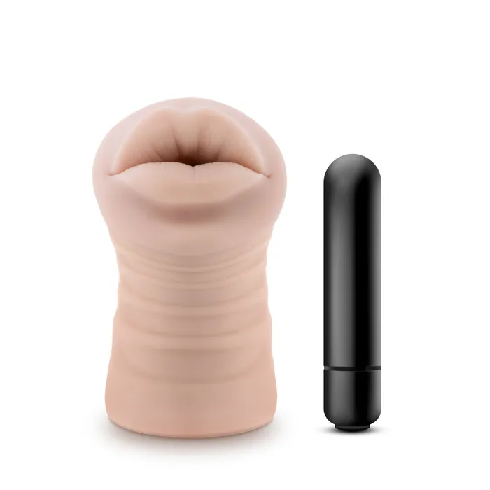 Male Sex Toys | Eden Eden Ultra Soft Beige Realistic Mouth Snug Pocket Pussy Vibrating Masturbator