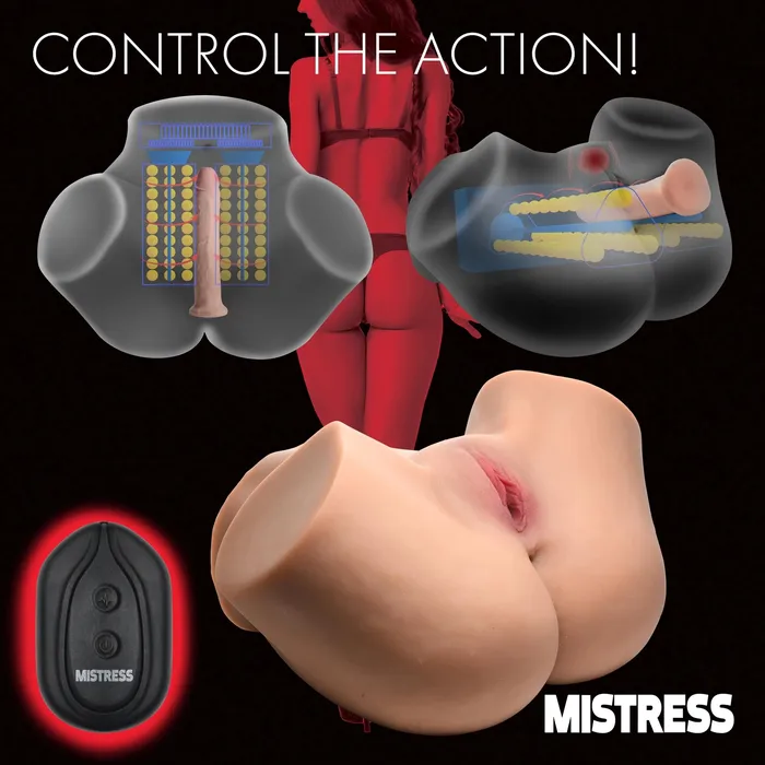 Male Sex Toys | Mistress Mistress Vibrating & Squeezing Pussy & Ass Masturbator