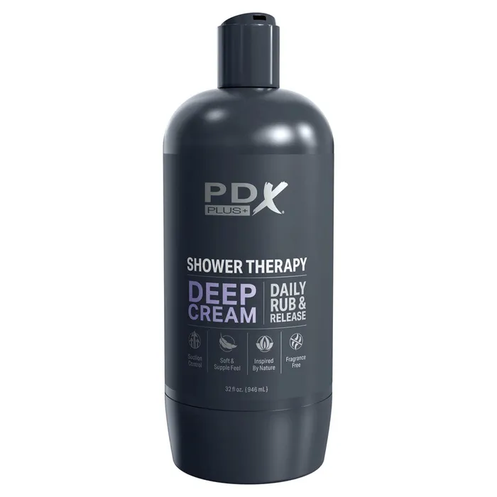 Pipedream Male Sex Toys | PDX Plus Shower Therapy - Deep Cream - Frosted-(rd623-20)