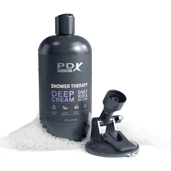 Pipedream Male Sex Toys | PDX Plus Shower Therapy - Deep Cream - Frosted-(rd623-20)