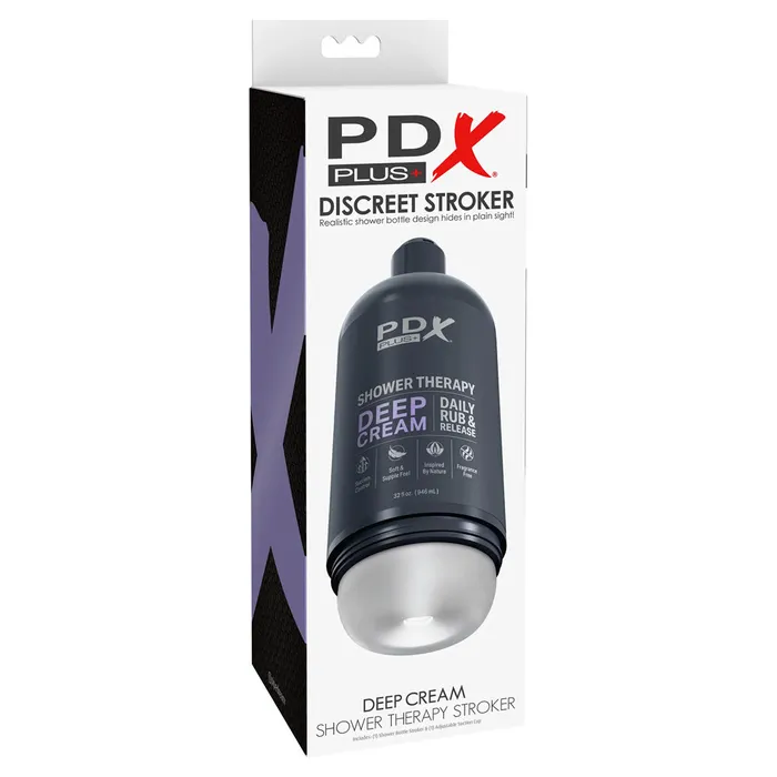 Pipedream Male Sex Toys | PDX Plus Shower Therapy - Deep Cream - Frosted-(rd623-20)