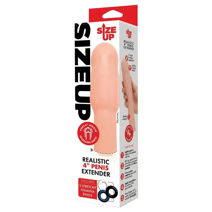 Xgen Products Male Sex Toys | Size Up Realistic 4 Inch Penis Extender-(su407)