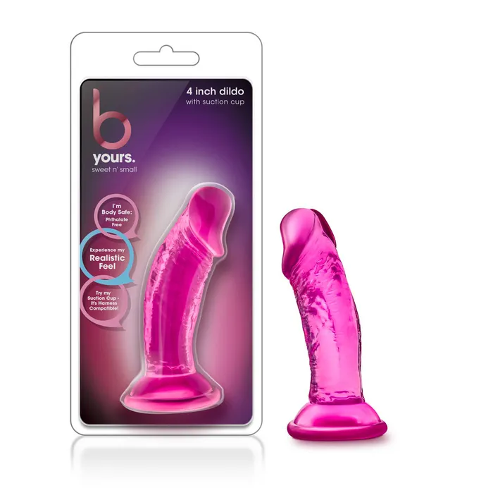 Blush Novelties Dildos B Yours Sweet n Small 4 Inch Dildo With Suction Cup Pink