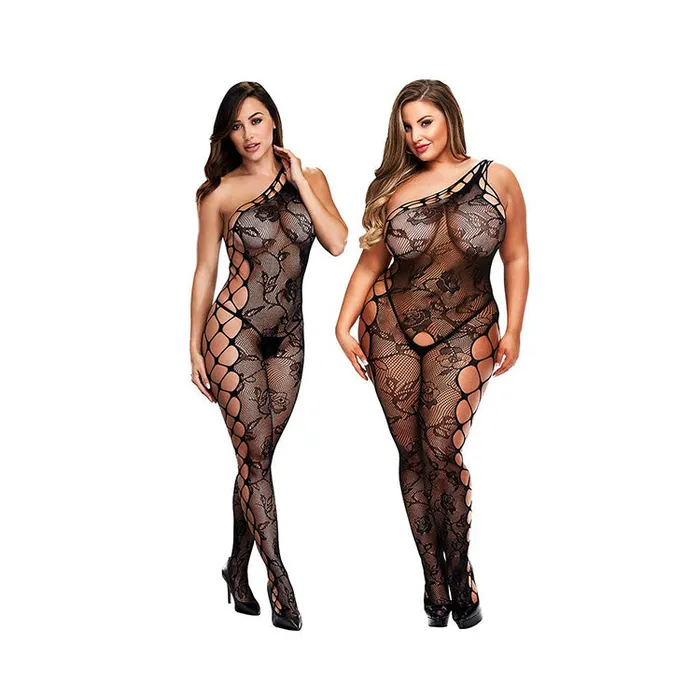 Bodystockings Playsuits Baci Lingerie Strappy Off Shoulder Bodystocking