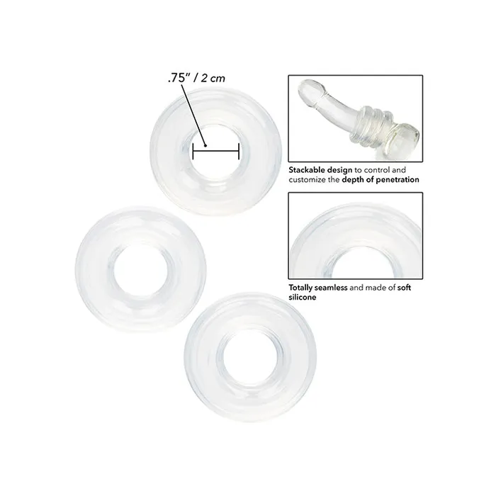 Cal Exotics Male Sex Toys Silicone Stacker Rings 3 Pack