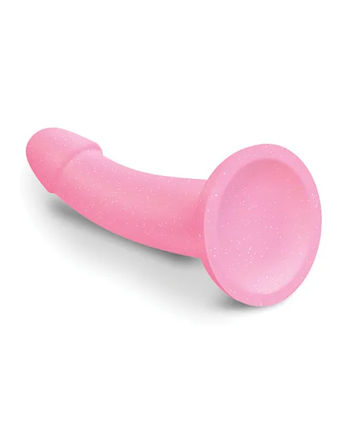 Dildos Lovely Planet Love to Love Curved Suction Cup Dildolls Glitzy Glitter Pink