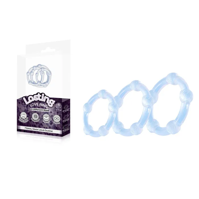 Lasting Love Ring 3 Piece SetSize Clear Beaded Cock Rings Excellent Power Male Sex Toys