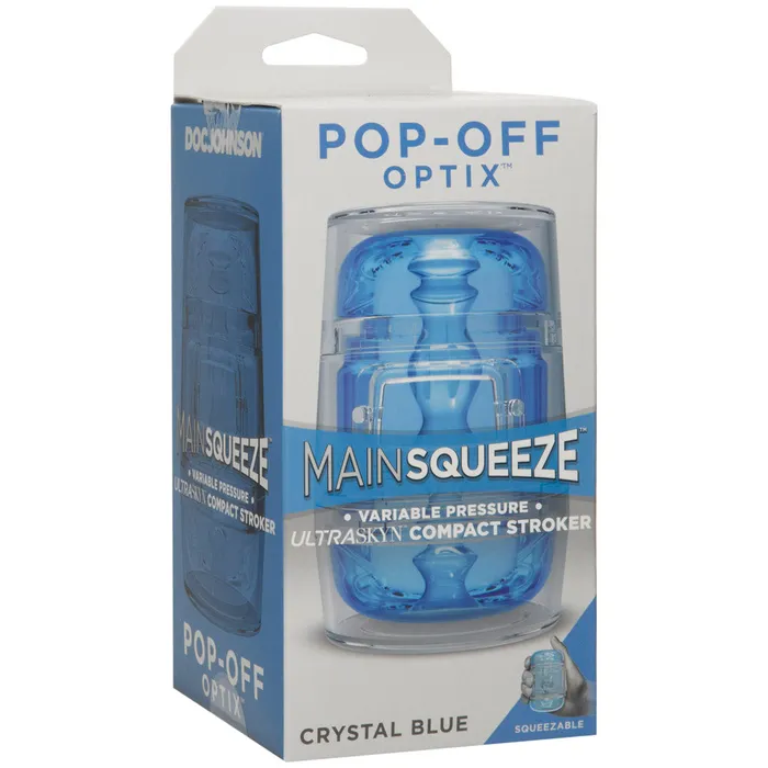 Main Squeeze PopOff Optix Crystal Blue Stroker Doc Johnson Male Sex Toys