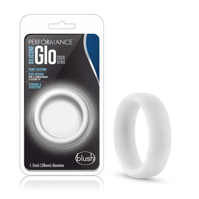 Male Sex Toys Blush Novelties Performance Silicone Glo Cock Ring White Glow