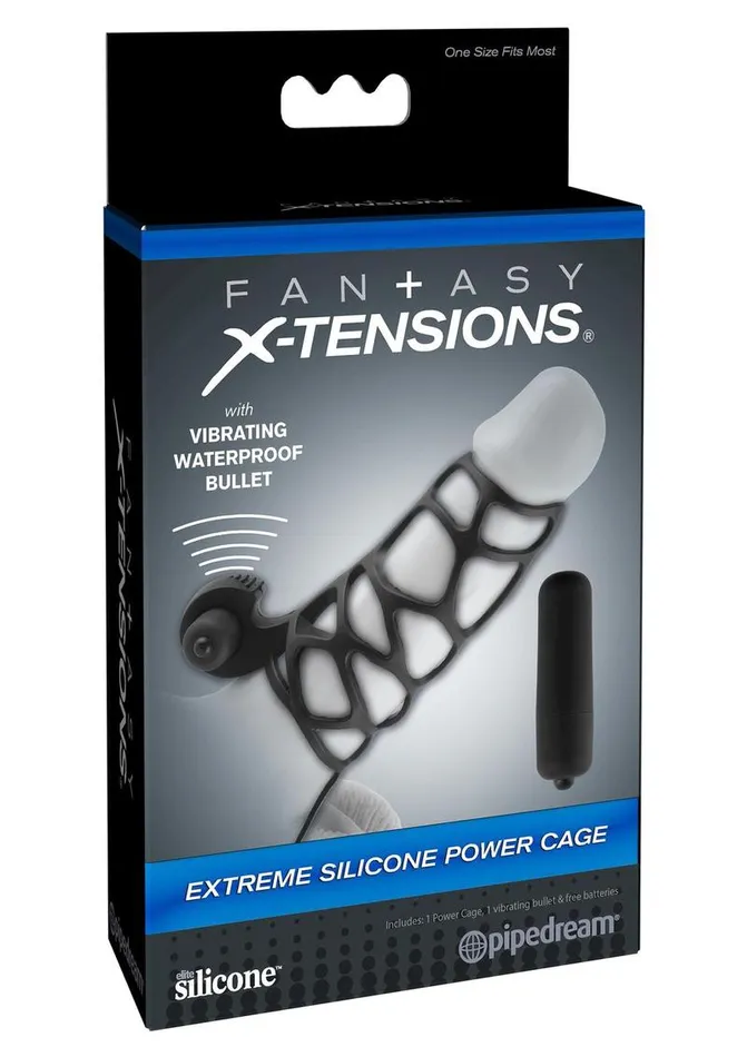 Male Sex Toys Fantasy XTensions Fantasy XTensions Silicone Extreme Power Vibrating Cock Cage