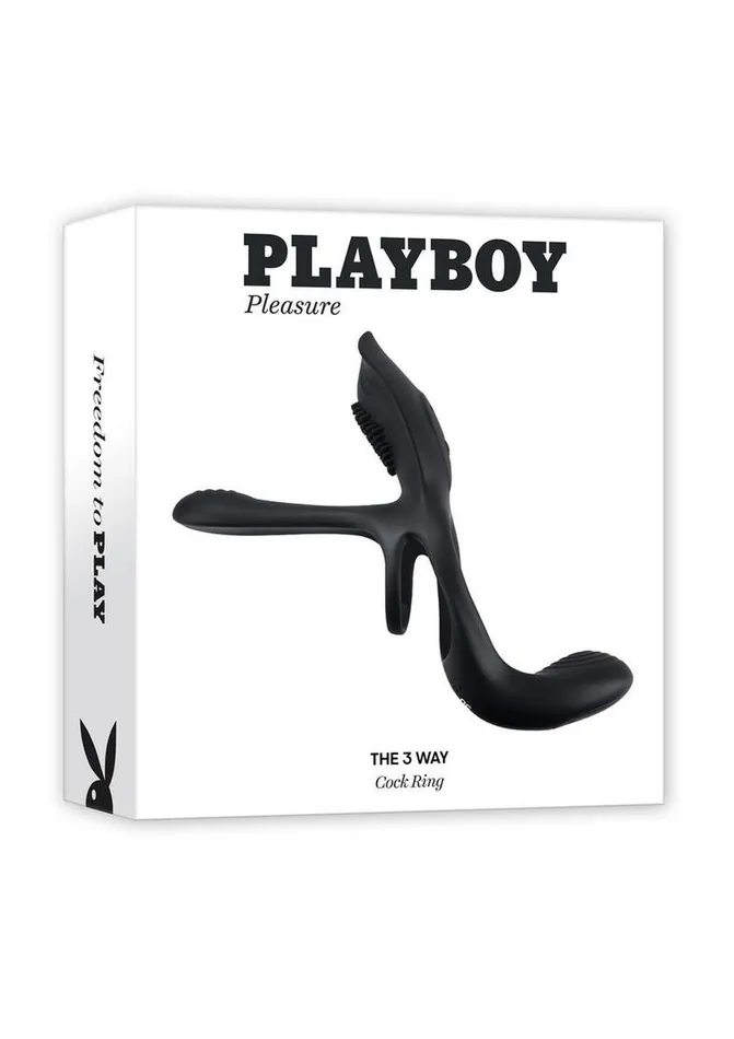 Male Sex Toys Playboy The 3 Way Rechargeable Silicone Cock Ring Playboy