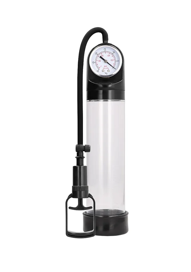 Male Sex Toys Shots Pumped Comfort Pump With Advanced PSI Gauge Transparent