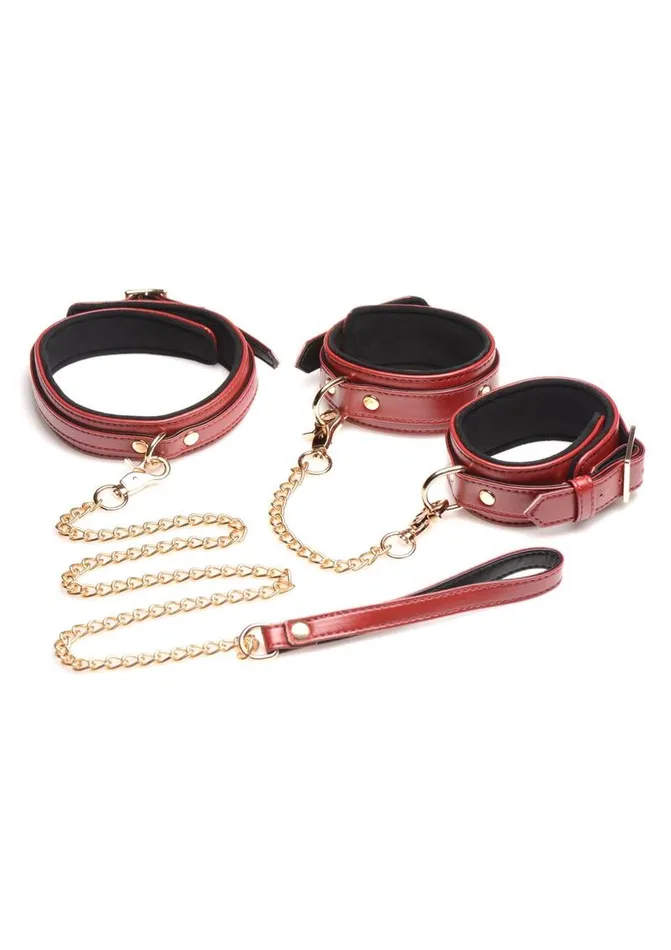 Master Series Bondage Set Cuffs Collar and Leash Master Series Couples