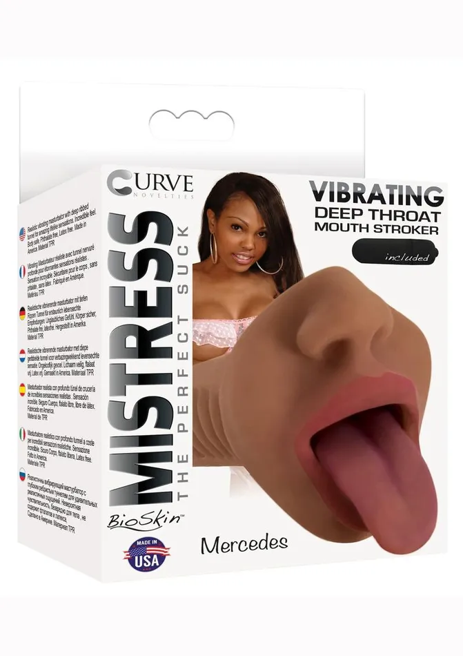 Mistress Mercedes Bioskin Vibrating Stroker Mouth Mistress Male Sex Toys