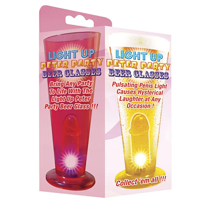 Party Pecker Light Up Beer Glass Purple Hott Products Dildos