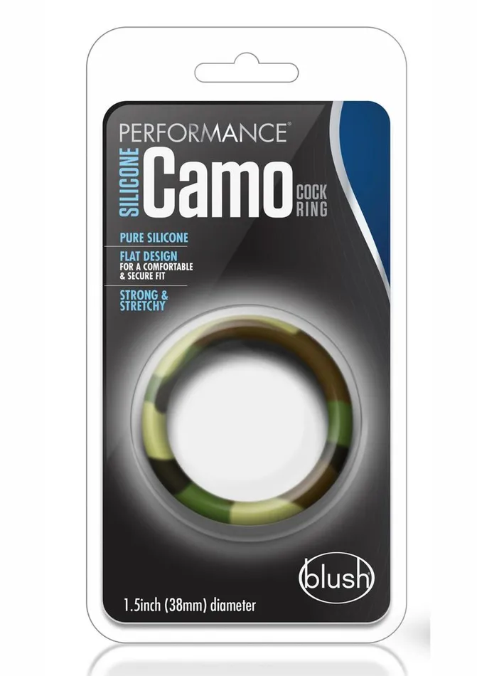 Performance Silicone Camo Cock Ring Green Camouflage Performance Male Sex Toys