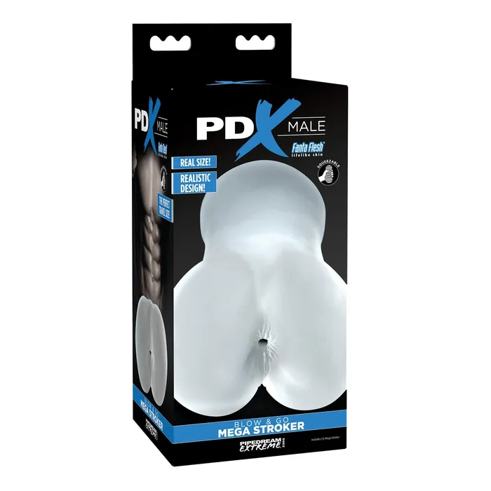 Pipedream Pdx Male Blow and Go Mega Stroker Clear Male Sex Toys