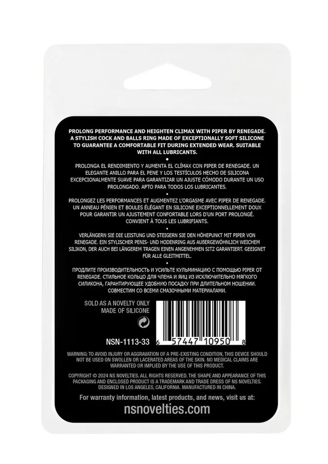 Renegade Male Sex Toys Renegade Piper Silicone Ball Strecher Cock Ring