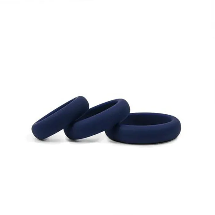 Topco Male Sex Toys Hombre Xtra Stretch Silicone CBands 3 Pack Navy