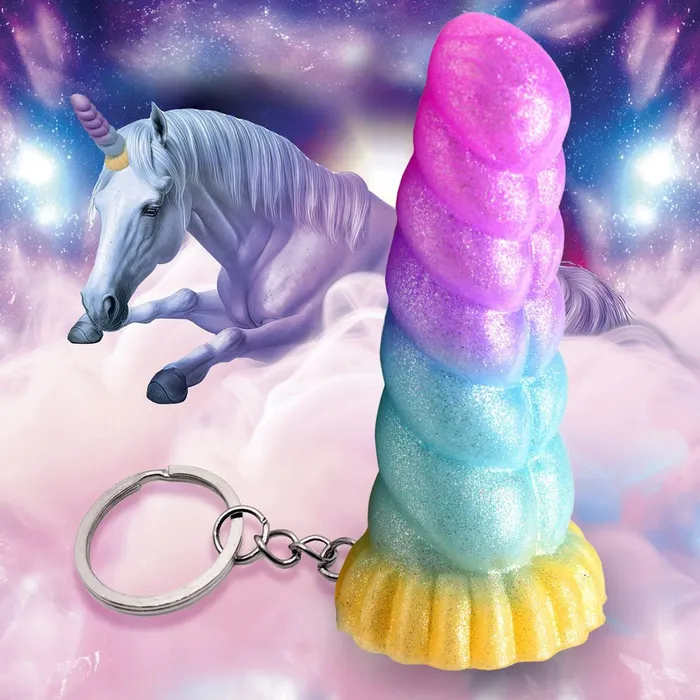 XR Brands Dildos Creature Cocks Mystique Unicorn Keychain Novelty Fantasy Dildo Keyring