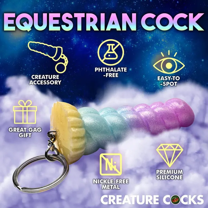 XR Brands Dildos Creature Cocks Mystique Unicorn Keychain Novelty Fantasy Dildo Keyring