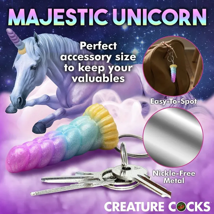 XR Brands Dildos Creature Cocks Mystique Unicorn Keychain Novelty Fantasy Dildo Keyring