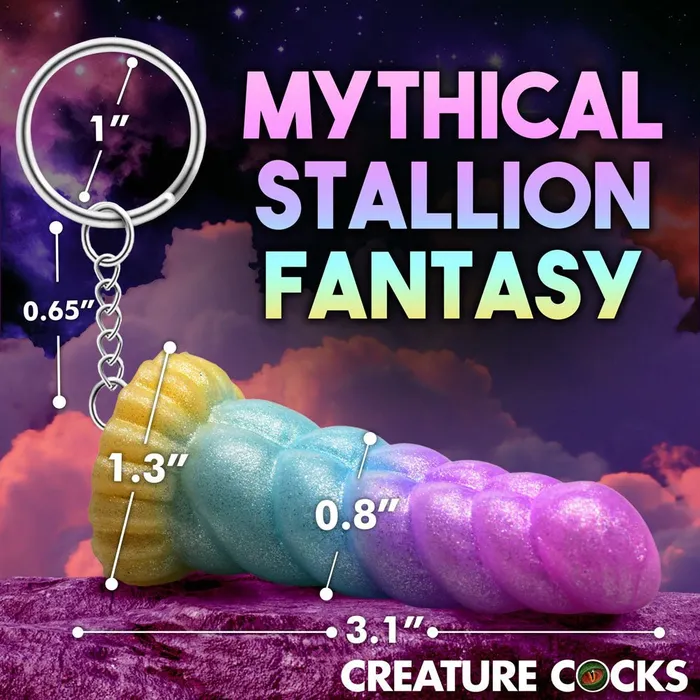 XR Brands Dildos Creature Cocks Mystique Unicorn Keychain Novelty Fantasy Dildo Keyring