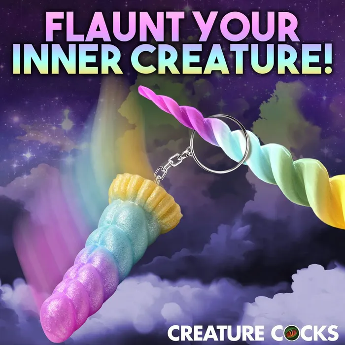 XR Brands Dildos Creature Cocks Mystique Unicorn Keychain Novelty Fantasy Dildo Keyring