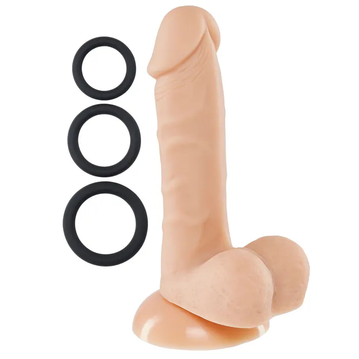 Cloud 9 Novelties Pro Sensual Premium Silicone 6 Inch Dong With 3 Cockrings Flesh Dildos