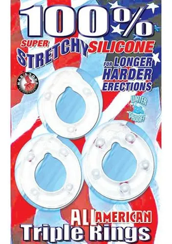 Dildos Nasstoys All American Triple Rings Clear