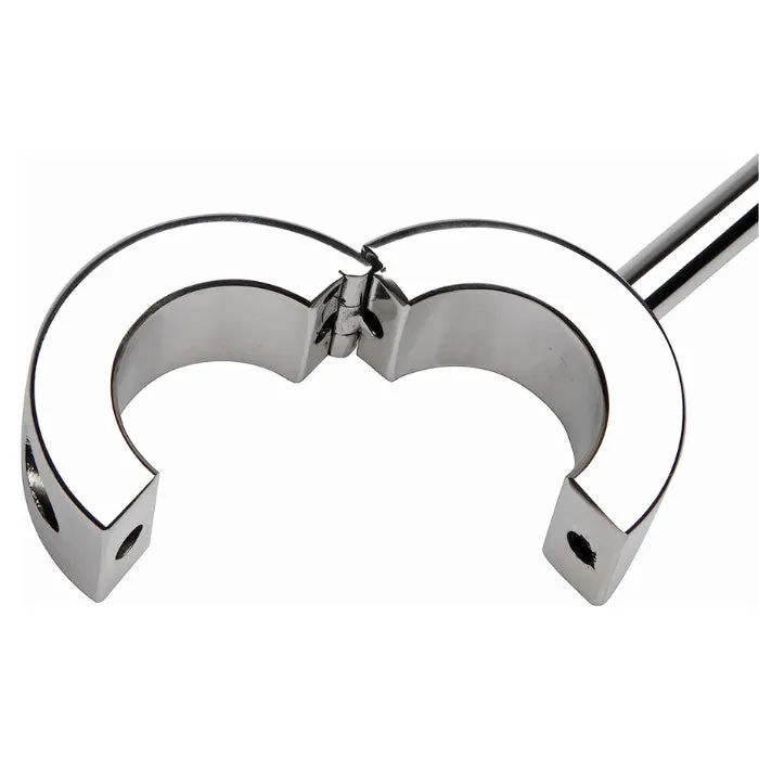 DUS Stainless Steel Mounted Scrotum Lock with Bar Dildos