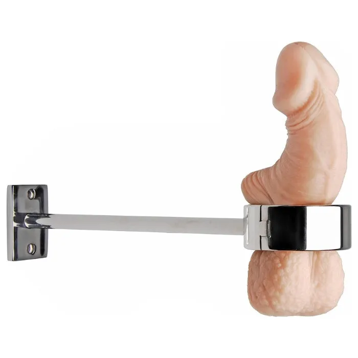 DUS Stainless Steel Mounted Scrotum Lock with Bar Dildos